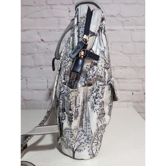 Cath Kidston London Landmark PVC Cotton Backpack Tote Bag Big Ben Print Travel - Picture 5 of 16